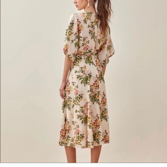 NWT Reformation Karen Midi Wrap Dress size XS - Picture 3 of 8